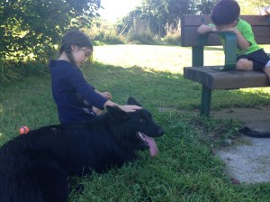 With Janelle's kids at nine months. 